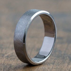 Brushed titanium ring, US Size 7.5 and 6mm wide